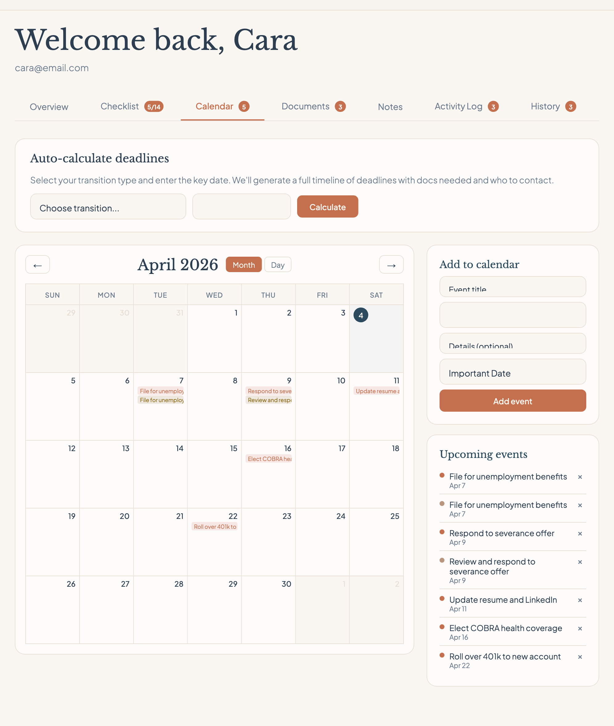 Lumeway Calendar View