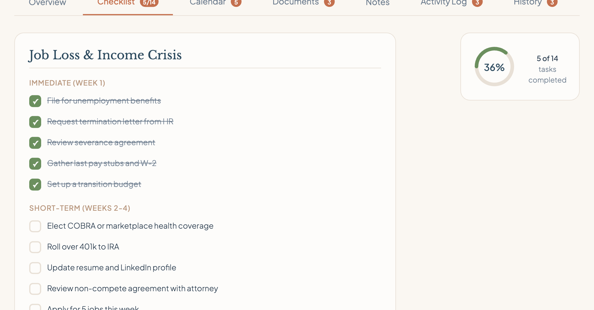 Lumeway Checklist View
