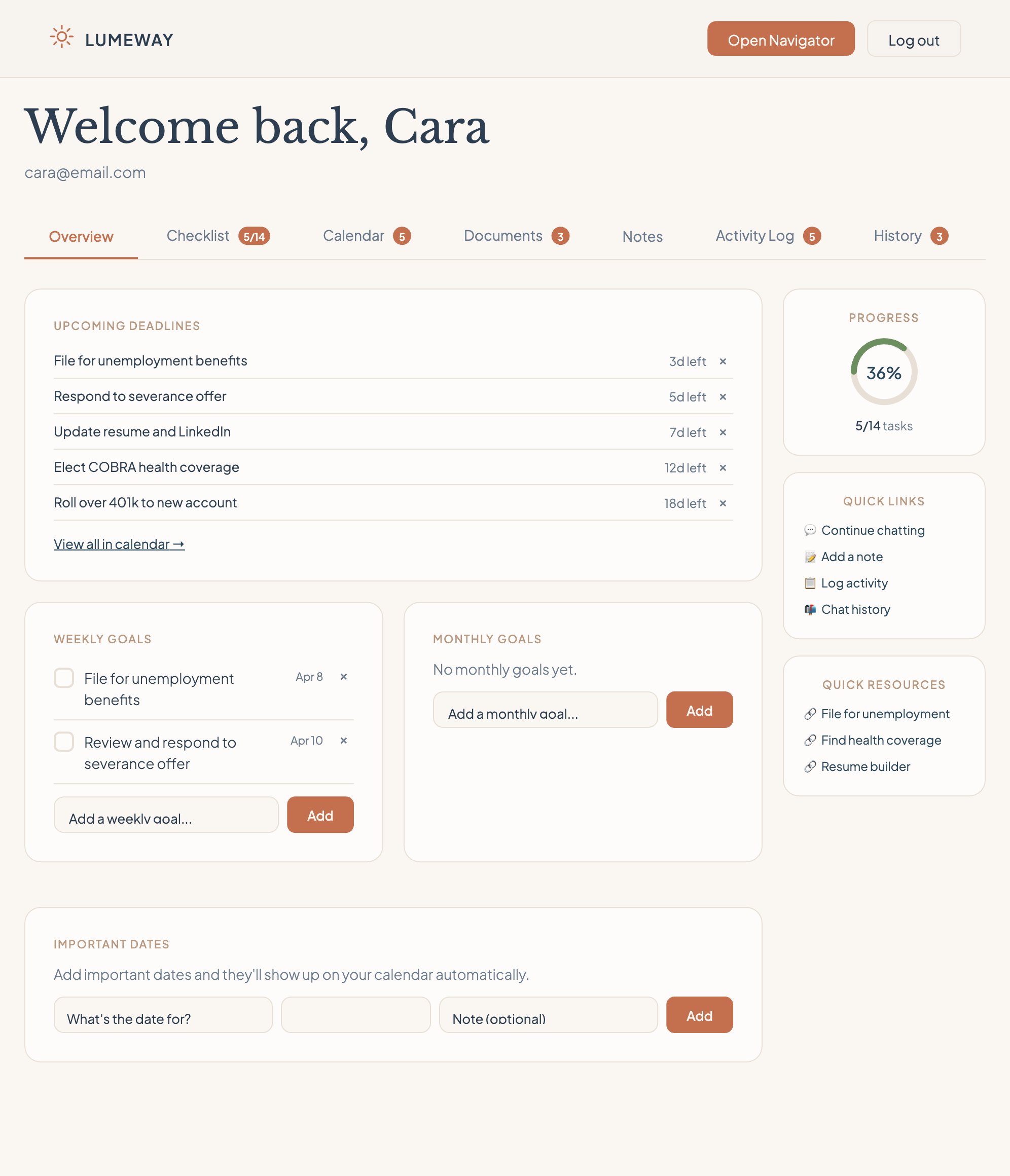 Lumeway Dashboard Overview